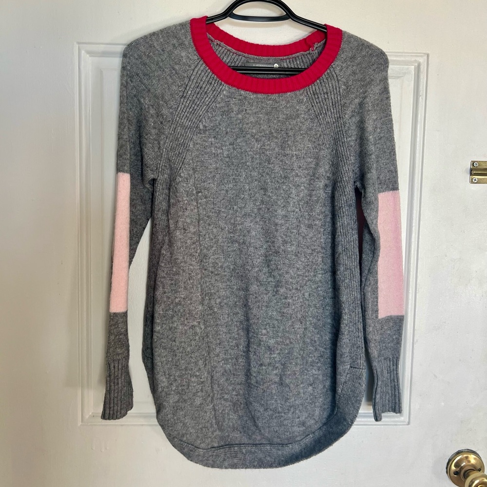 Anthropologie | Gray and Pink Women's Sweater